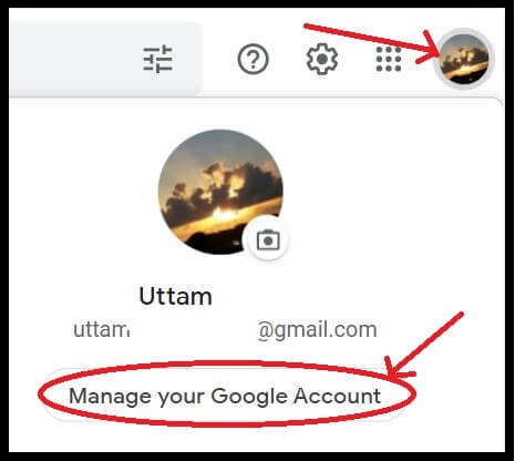 clcik my account icon in the right side corner and click manage my account